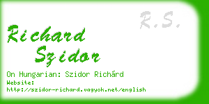 richard szidor business card