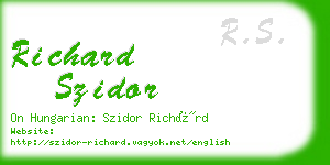 richard szidor business card